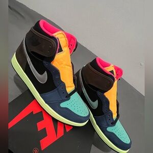 Nike High-Top Sneakers in Teal, Orange, and Black